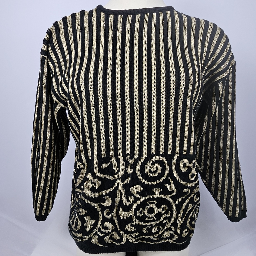 Tapestry gold metallic and black sweater size 3x